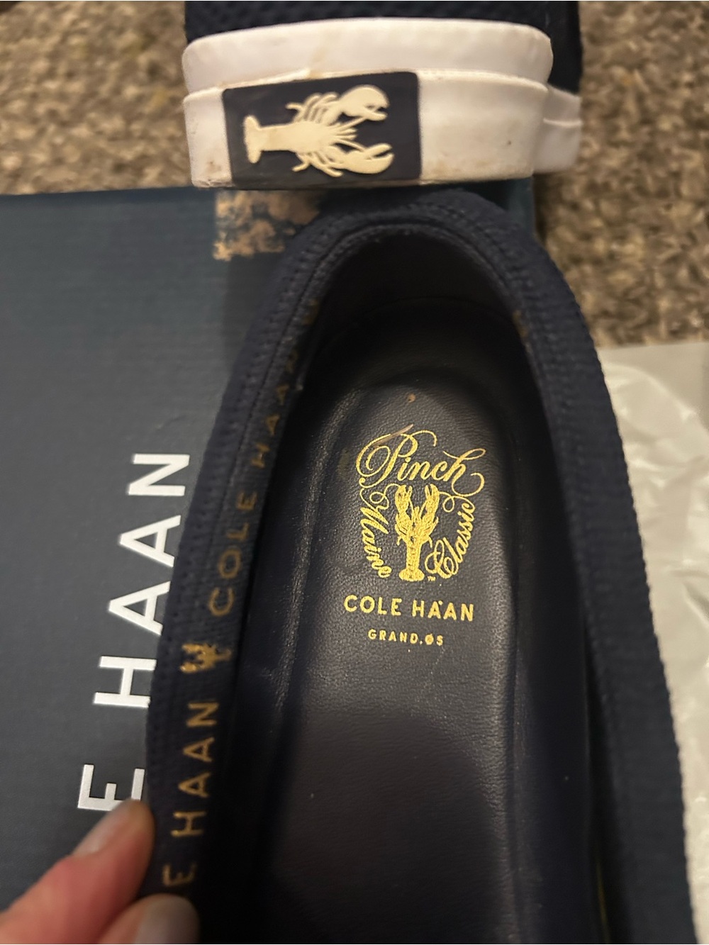 Cole Haan Navy Knit Slip-On Penny Loafer , women size 7 - Picture 5 of 7